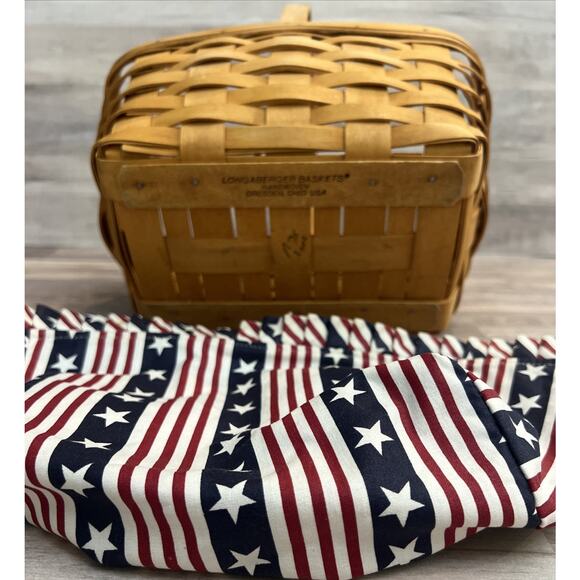 Longaberger 2002 Spring Basket 10.5" Handle All American Sparkler Standup Liner - Picture 10 of 11